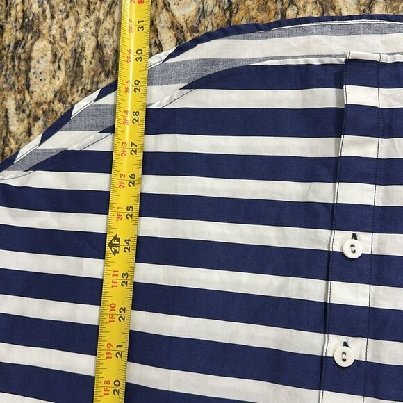 Isabel Floral Striped Cotton Women's Button Down Shirt Size L - Picture 10 of 10